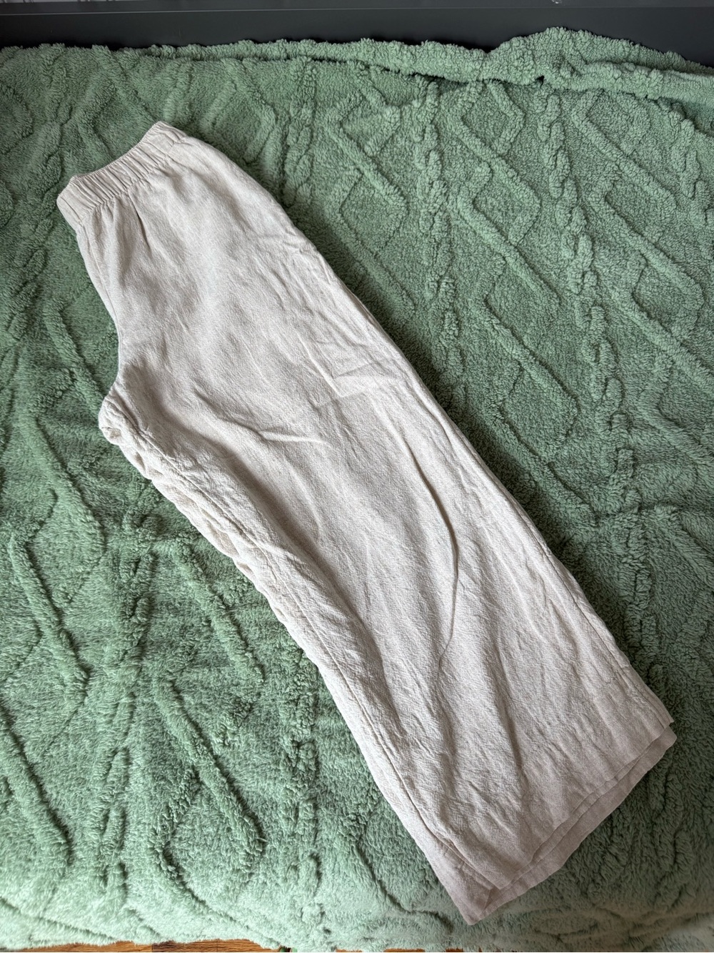 Abercrombie & Fitch Cream Linen-Blend Cropped pants size S